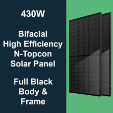 V-Pro 430W - N-TOPCon Bifacial High Efficiency Solar Panel | All Black Body and Frame | 36 Panels